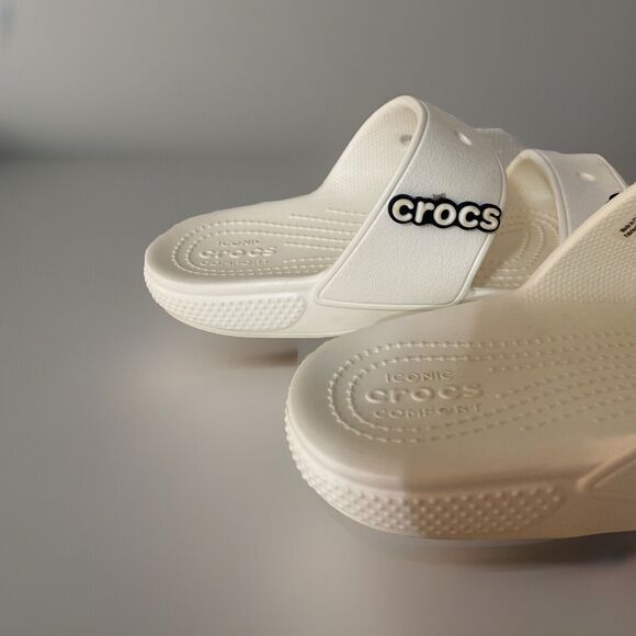 Crocs Iconic Comfort Women’s White Slide On Sandal Size 9 - Picture 7 of 8